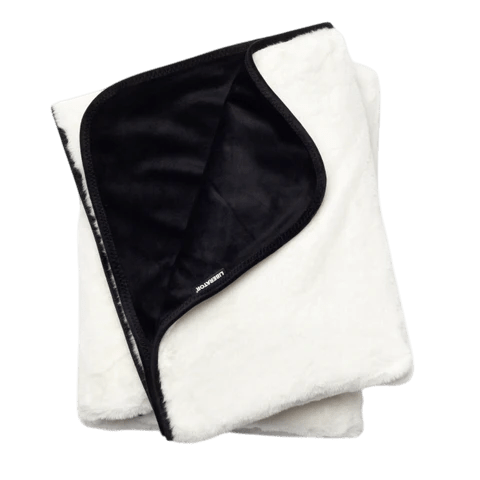 Fascinator fur throw white and black reversible waterproof sex blanket