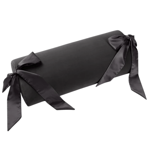Ravish bondage pillow black half-moon bolster with restraint sashes