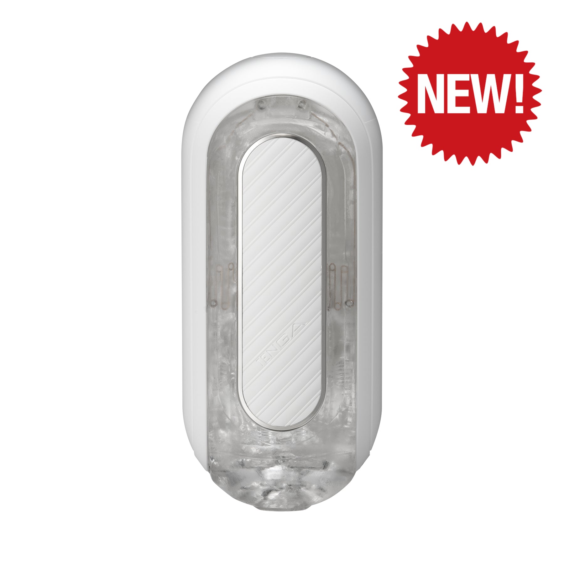 Flip Zero Gravity EV vibrating flip-open male masturbator in white