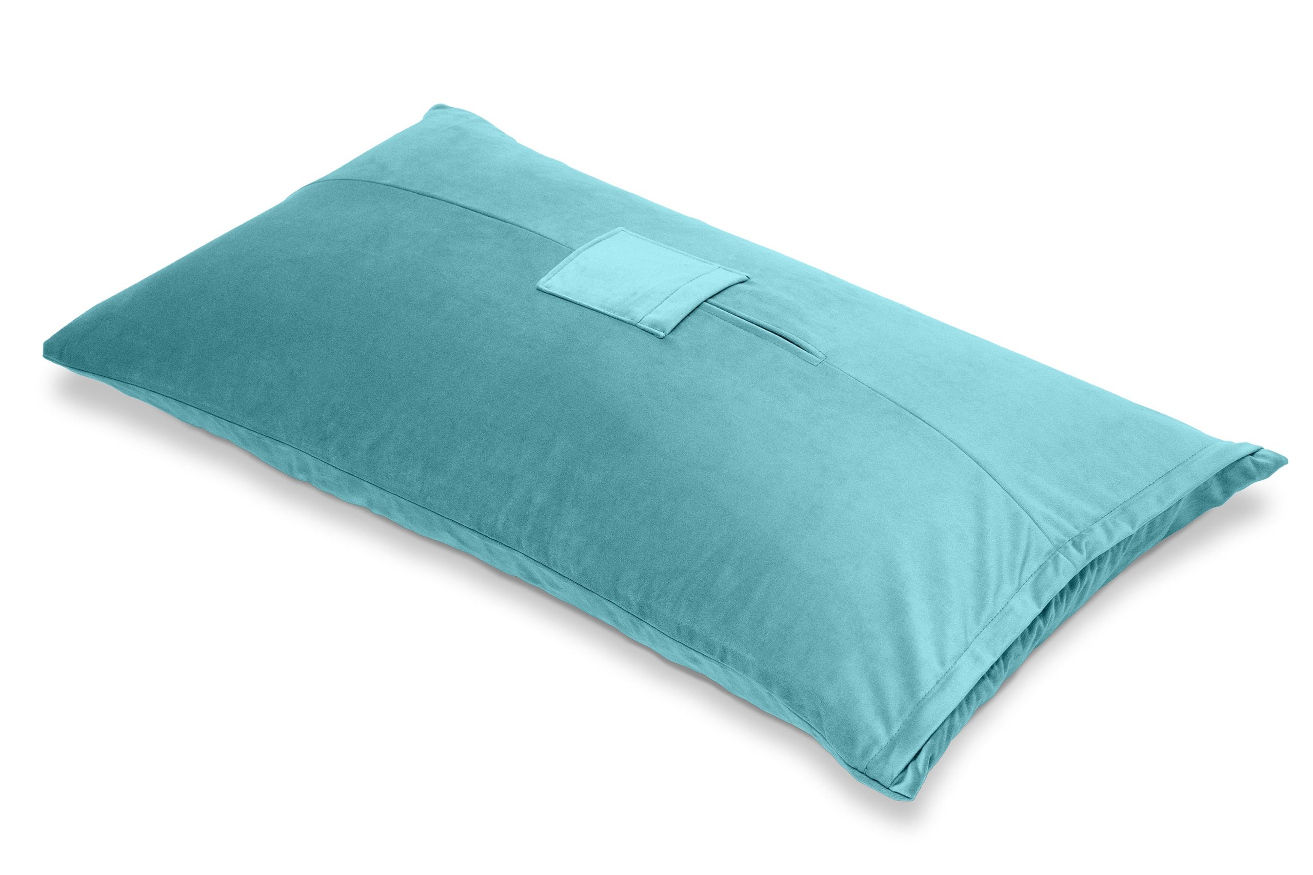 Liberator Humphrey teal pillow microvelvet sex toy mount with dual pockets