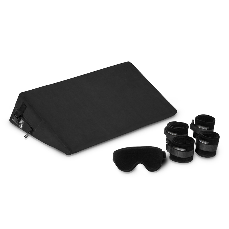 Black Label Wedge with cuffs, bondage positioning pillow in black