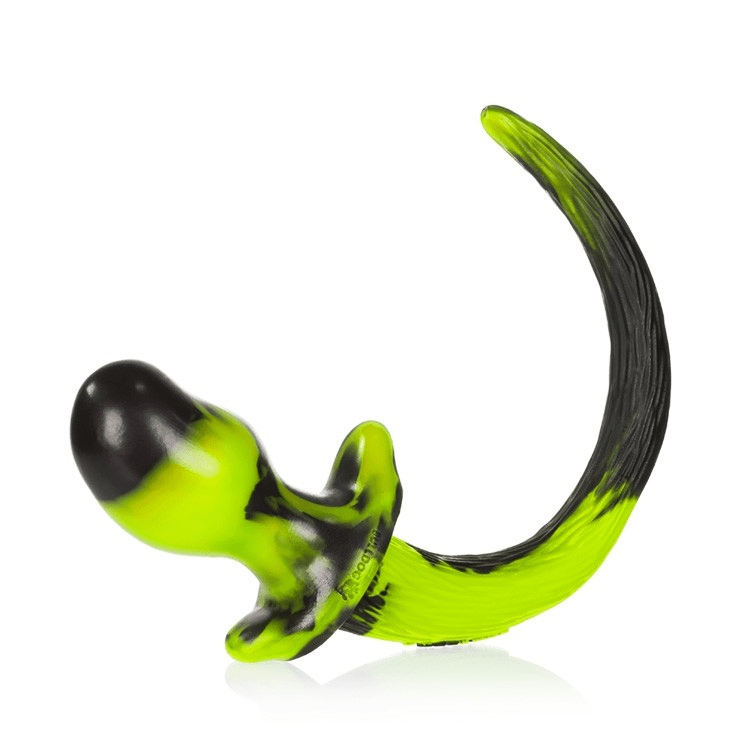 Bulldog acid swirl plug puppy tail silicone buttplug