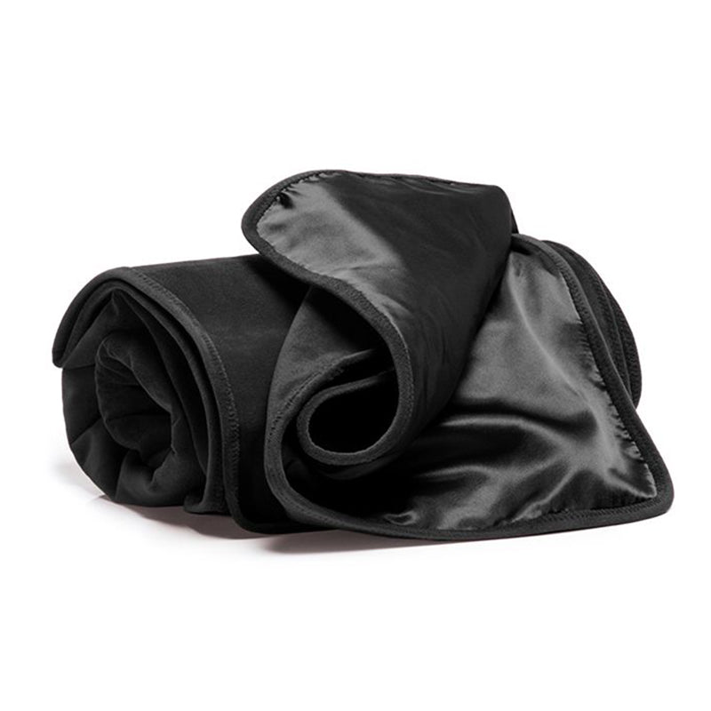 Fascinator throw black regular size waterproof microvelvet blanket
