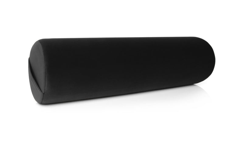 Whirl positioning pillow in black microvelvet with D-ring clips